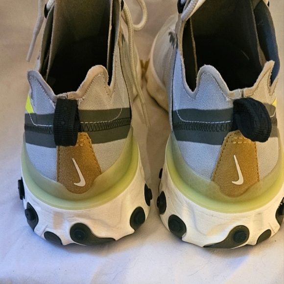 Nike React Element 55 Women's 8 Gray Volt Athletic Running Shoes Sneakers - Picture 6 of 9
